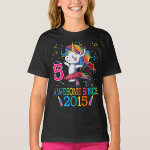 5歳5誕生日一角シャツ Tシャツ
