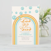 「5歳」がアガる！レトロボーイの5歳誕生日パーティー招待状 招待状 (スタンド正面)