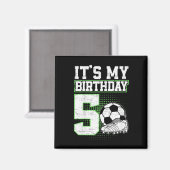 5歳 サッカー少年 5歳の誕生日おめでとう サッカー好き マグネット (正面/裏面)
