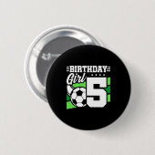 5歳 サッカー パーティー 5歳の誕生日 女の子 缶バッジ (正面&裏面)