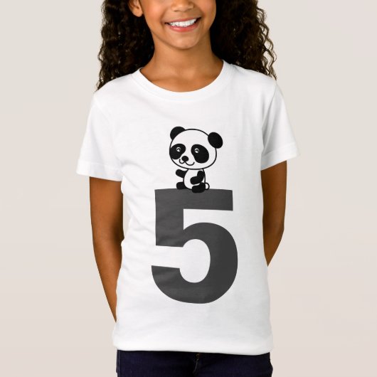 5歳 パンダ クマ Tシャツ (正面)