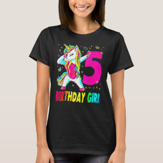 5歳 ユニコーン ダビング 5歳の誕生日 女の子 ユニコーン Tシャツ