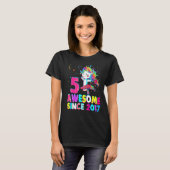 5歳 誕生日 バレエ ユニコーン 女の子 お祝い Tシャツ (正面フル)