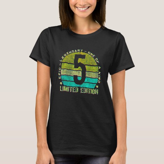5歳 2017年製 5歳の誕生日 お祝い 2 Tシャツ (正面)
