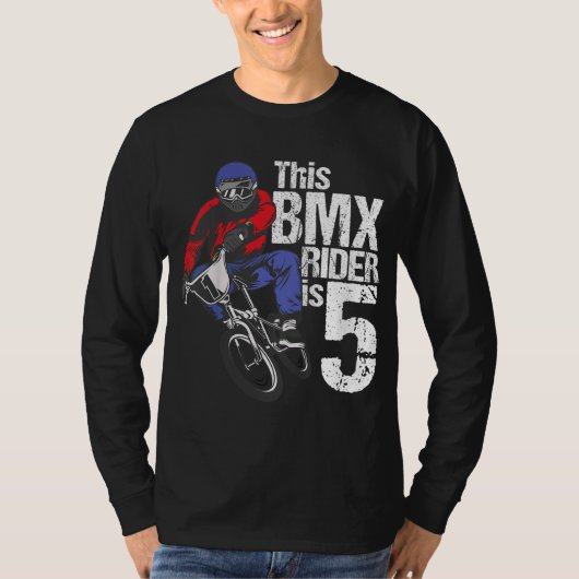5歳BMXバースデーパーティー少年ダートバイクビキン Tシャツ (正面)
