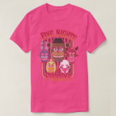 5泊Freddys Pizzeria MultiCharacter Tシャツ (デザイン正面)