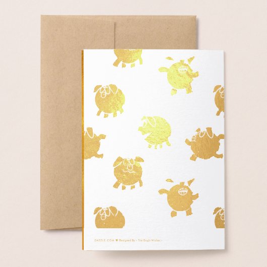 5漫画おもしろいピグイヤー〔占星術の〕十二宮図誕生日ラグジュアリーGC 箔カード (裏面封筒付き)