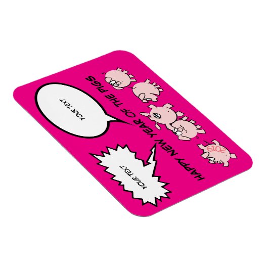 5漫画おもしろい漫画豚の新年誕生日Ma マグネット (右側)