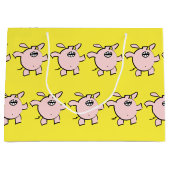 5漫画おもしろい豚ベビー選択カラーLギフト ラージペーパーバッグ (正面)