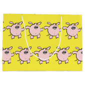 5漫画おもしろい豚ベビー選択カラーLギフト ラージペーパーバッグ (裏面)