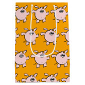 5漫画おもしろい豚ベビー選択カラーMギフト ミディアムペーパーバッグ (裏面)