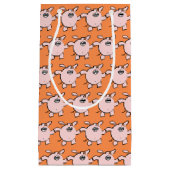 5漫画おもしろい豚新生児選択カラーギフトB スモールペーパーバッグ (正面)