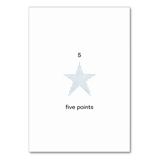 5点、番号カスタムのフラッシュカード テーブルナンバー (裏面)