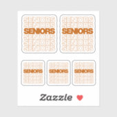 5焦げオレンジ色のシニア高齢者のセット シール (シート)