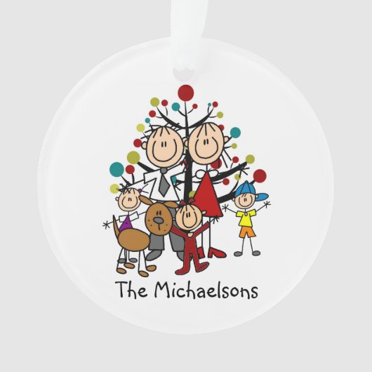 5犬アクリルオーナメントのスティックフィギュア オーナメント (正面)