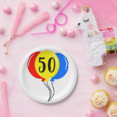 5番目のカラフルバルーン誕生日 ペーパープレート (パーティー)