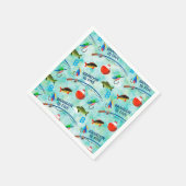 5番目の誕生日の行った魚釣りをテーマにしたパーティー スタンダードカクテルナプキン (角)