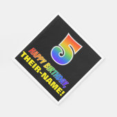 5番目の誕生日はっきりした:,おもしろい,シンプル虹, 5 スタンダードランチョンナプキン (角)