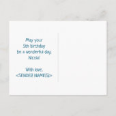 5番目の誕生日はっきりした:,おもしろい,シンプル虹, 5 ポストカード (裏面)