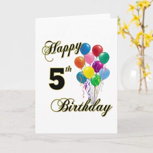 5番目の誕生日カードとグリーティングカード カード (黄色い花)