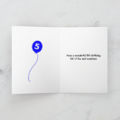 5番目の誕生日タイガーの名前を青に追加 カード (内部)