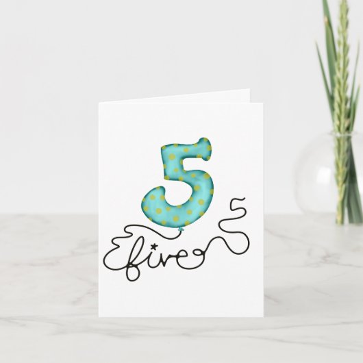 5番目の誕生日バルーンカード カード (正面)