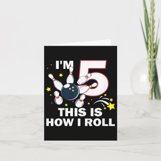 5番目の誕生日ボーリング私は5この方法で転がす カード (正面)