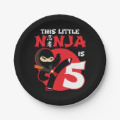 5番目の誕生日5歳の子供のパーティーリトル忍者5 ペーパープレート (正面)
