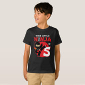 5番目の誕生日5歳の子供のパーティーリトル忍者5 Tシャツ (正面フル)