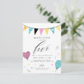 5番目の誕生日 |かわいいドードル誕生日パーティー ポストカード (スタンド正面)