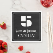 5番目の誕生日:インスパイアアールデコの検索: "5" +名前 スタンダードランチョンナプキン (インサイチュ)