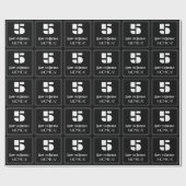 5番目の誕生日:インスパイアアールデコの「5」の外観と名前 ラッピングペーパー (フラット)