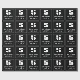 5番目の誕生日:インスパイアアールデコの「5」の外観と名前 ラッピングペーパー