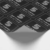 5番目の誕生日:インスパイアアールデコは「5」と名前を付けて表示 ラッピングペーパー (角)