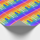 5番目の誕生日: カラフル、おもしろいレインボーパターン# 5 ラッピングペーパー (角)