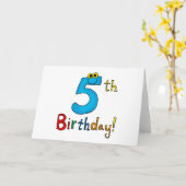 5番目の誕生日! カード (黄色い花)