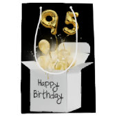 5番目の金ゴールド誕生日バルーン（白い箱）   ミディアムペーパーバッグ (正面)