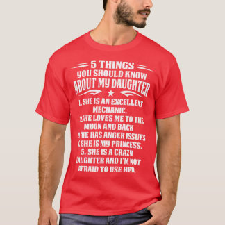 5私の娘について知っておくべき整備士 Tシャツ
