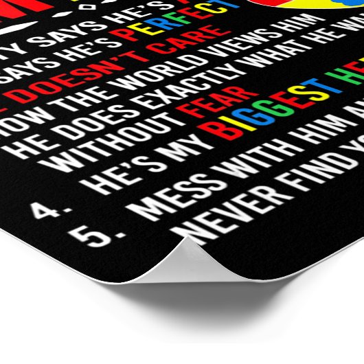 5私の息子の自閉症について知っておくべきこと ポスター (角)