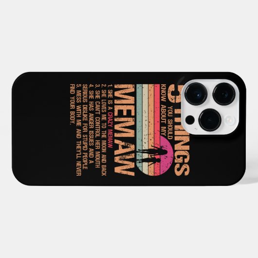 5私のMemaw母D iPhoneケース (裏面横)