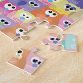 5種類の明るい色のフクロウ ジグソーパズル (側面)