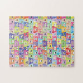 5種類の明るい色のフクロウ ジグソーパズル (横)