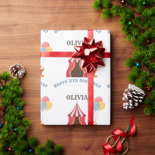 5素晴らしTHバースデーパーティーサーカステーマ ラッピングペーパー (クリスマスギフト)