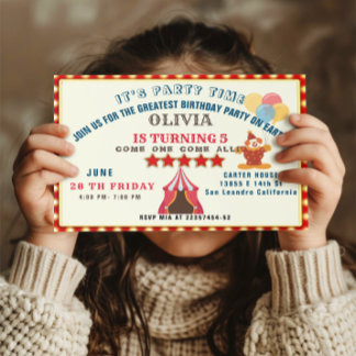 5素晴らしTHバースデーパーティーサーカステーマ 招待状