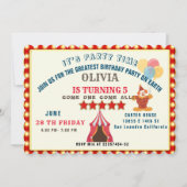 5素晴らしTHバースデーパーティーサーカステーマ 招待状 (正面)