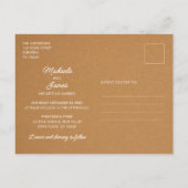 5素朴フォトクラフフェイク紙結婚式招待状 ポストカード (裏面)