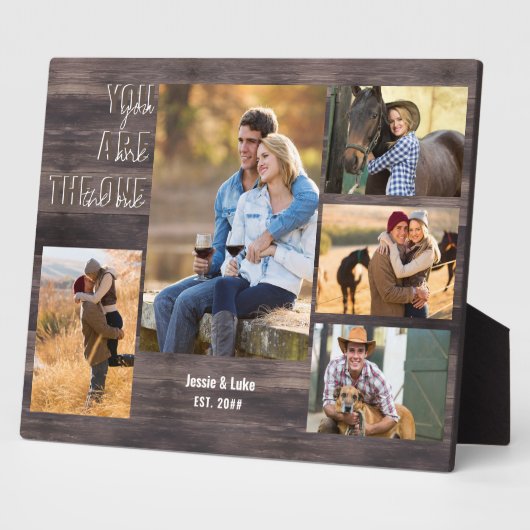 5素朴フォトコラージュあなたが一つの木材 フォトプラーク (側面)