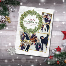 5素朴写真コラージュ緑のバーガンディのクリスマス