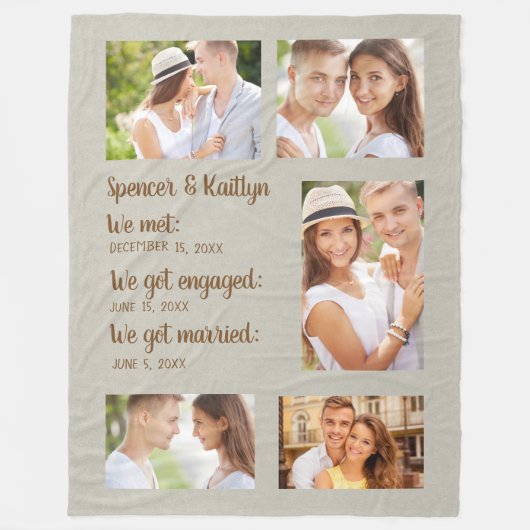 5組のフォトカップルが婚約した結婚した会 フリースブランケット (正面)