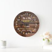 5結婚周年記念ウッドミセス素朴ズ ラージ壁時計 (ホーム)